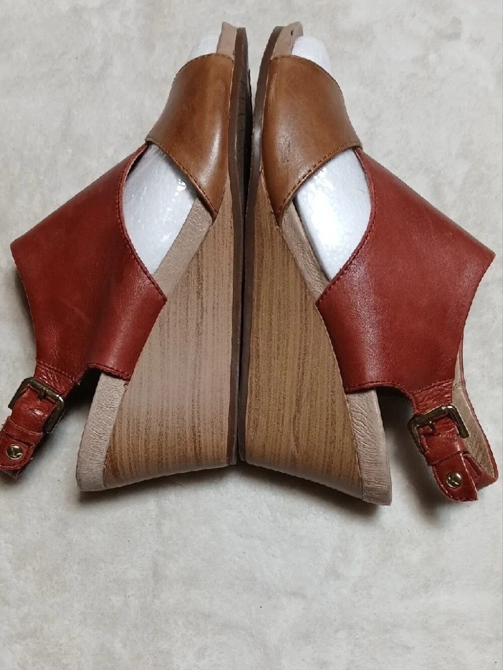 PIKOLINOS Two-Tone Brown and Tan Leather Slingback Sandals Size 38